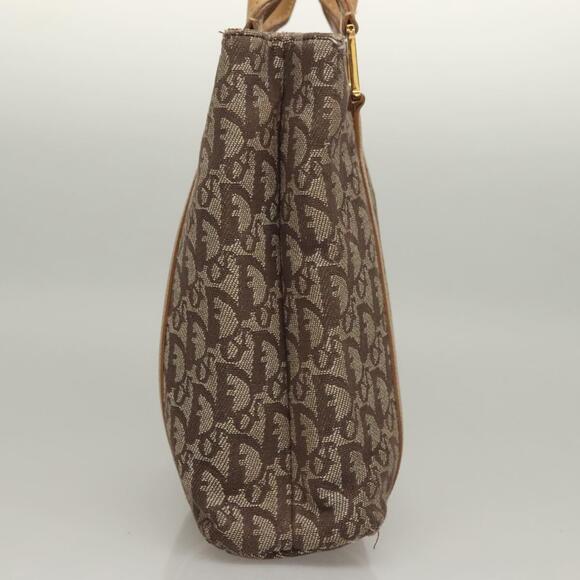 DIOR Trotter Canvas Hand Bag Brown Gold - Picture 5 of 12
